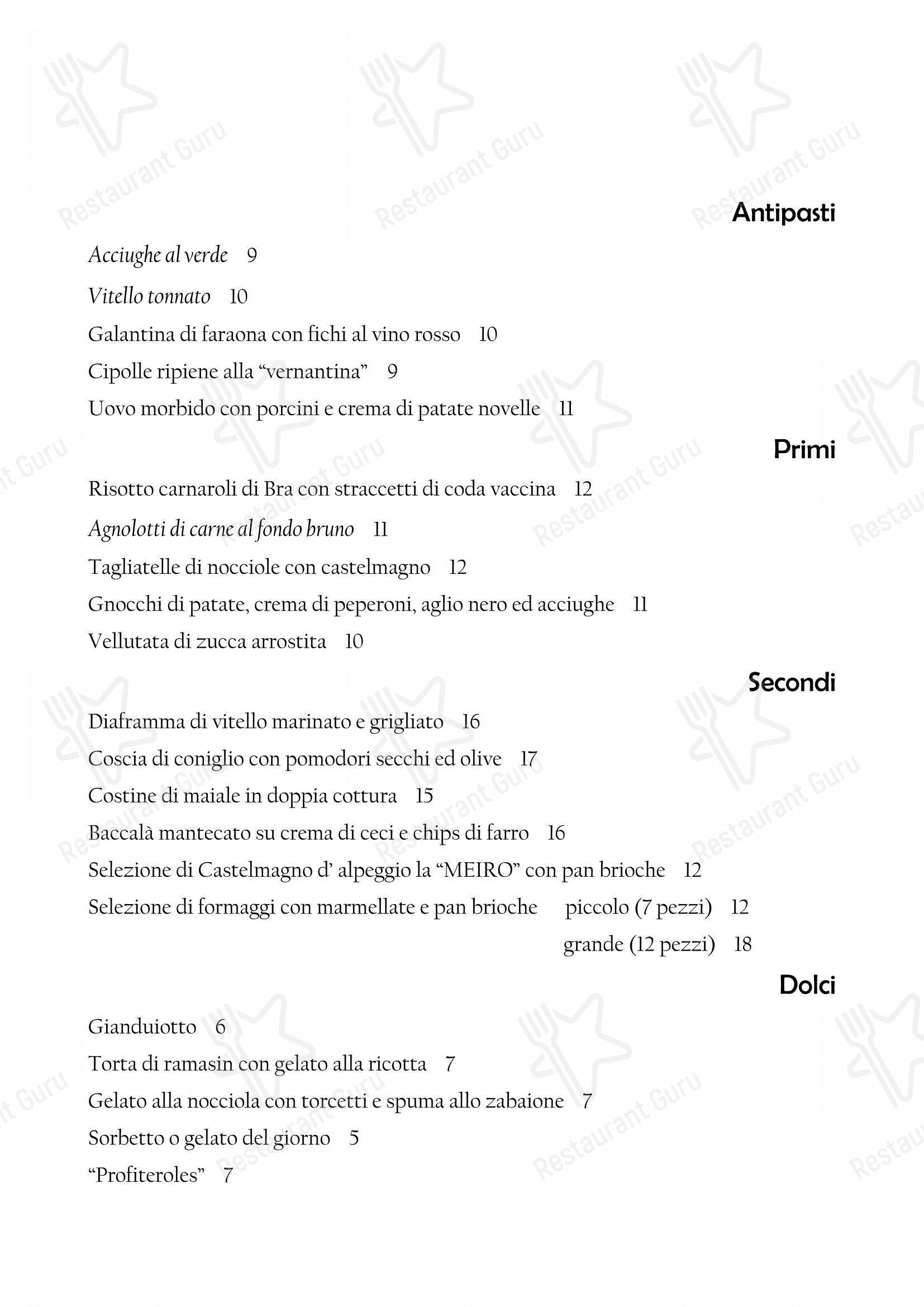 Breakfast Menu per Il Nuovo Zuavo ristorante