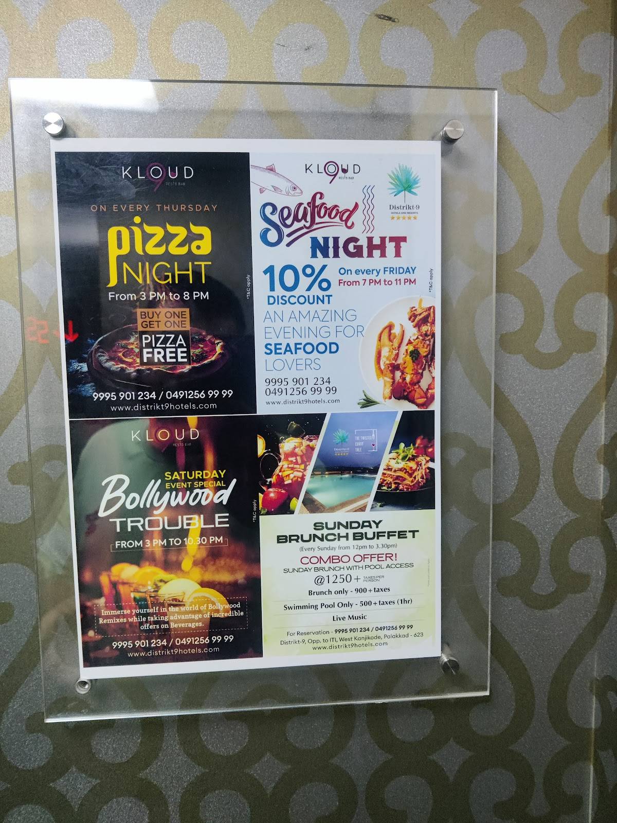 KLOUD 9 RESTOBAR menu