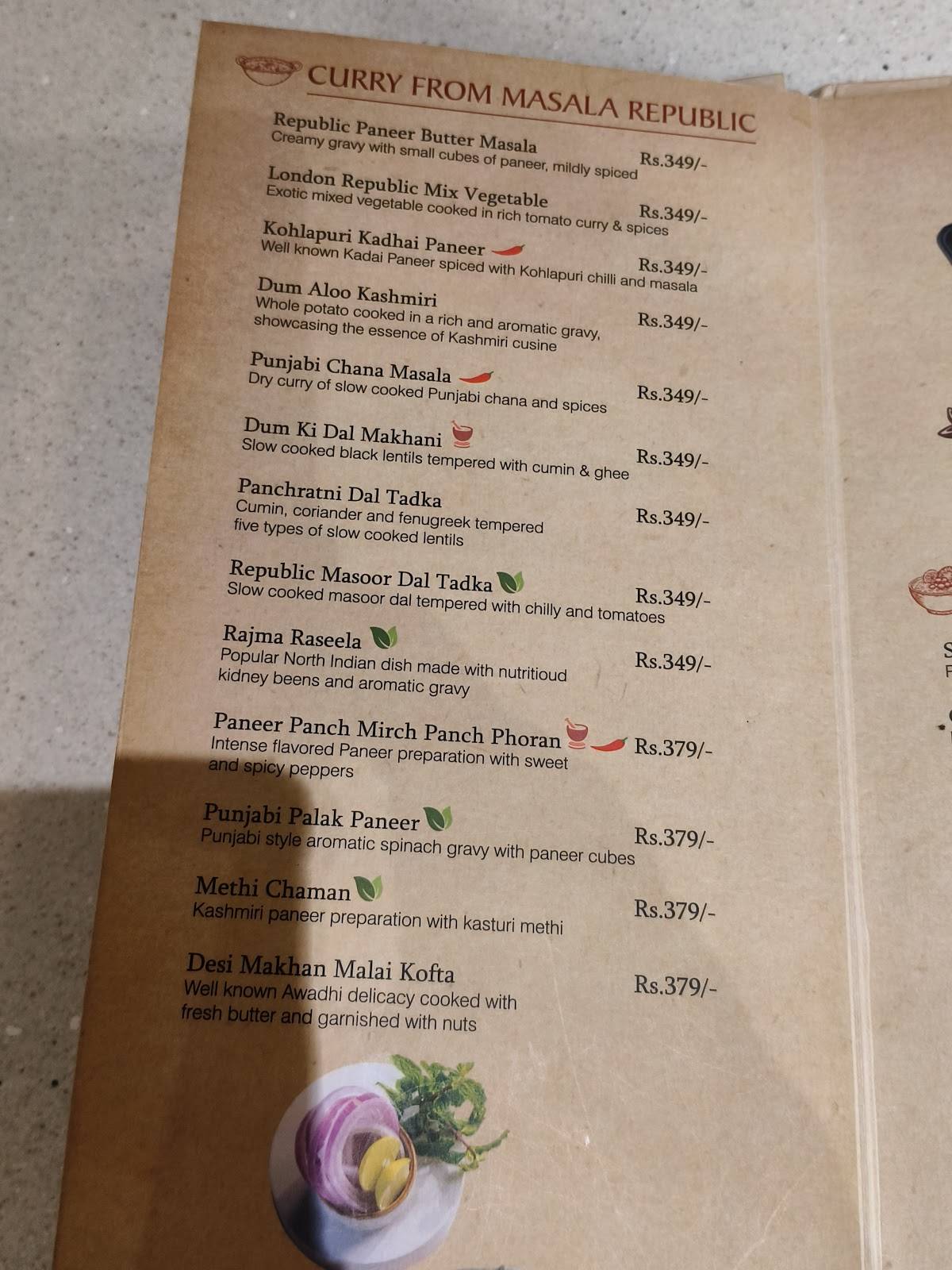 Masala Republic by Dadu's menu