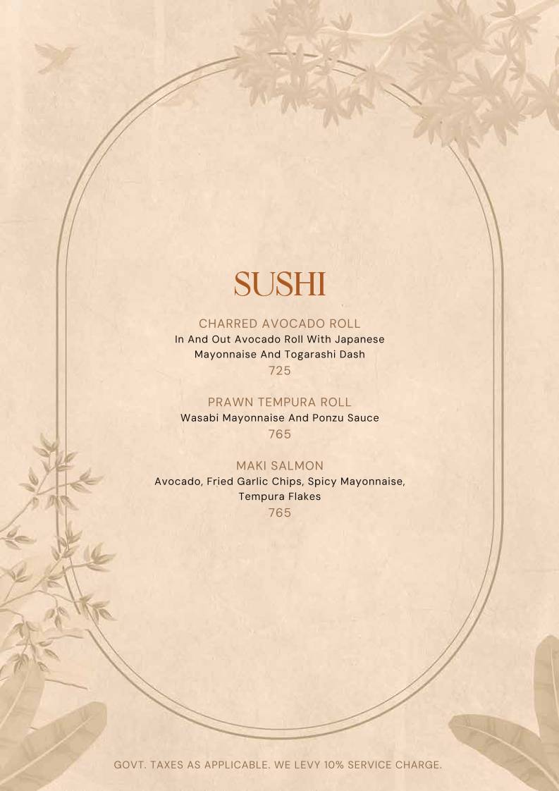 1 Oak menu