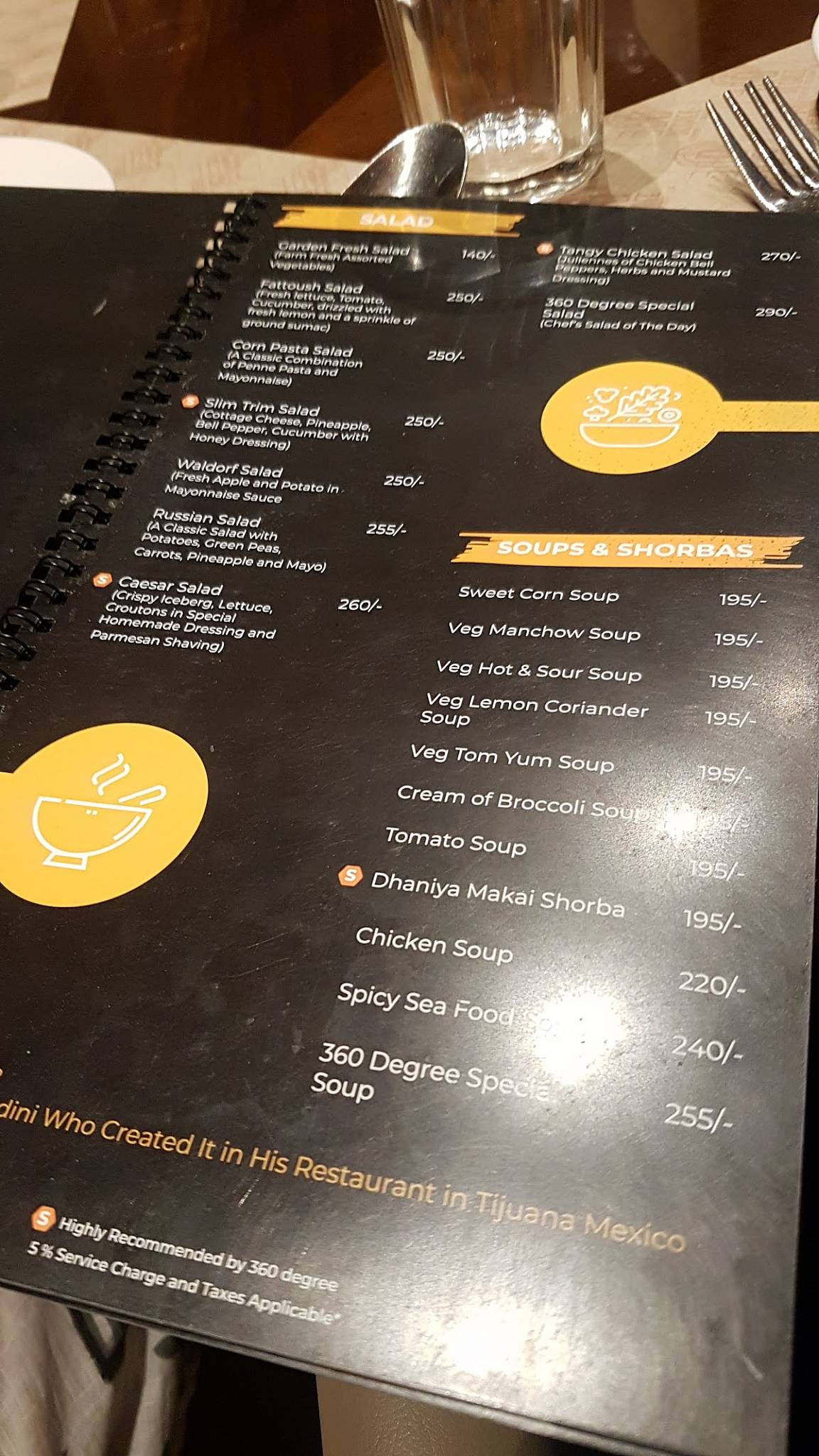 360 Degree Revolving Restaurant menu