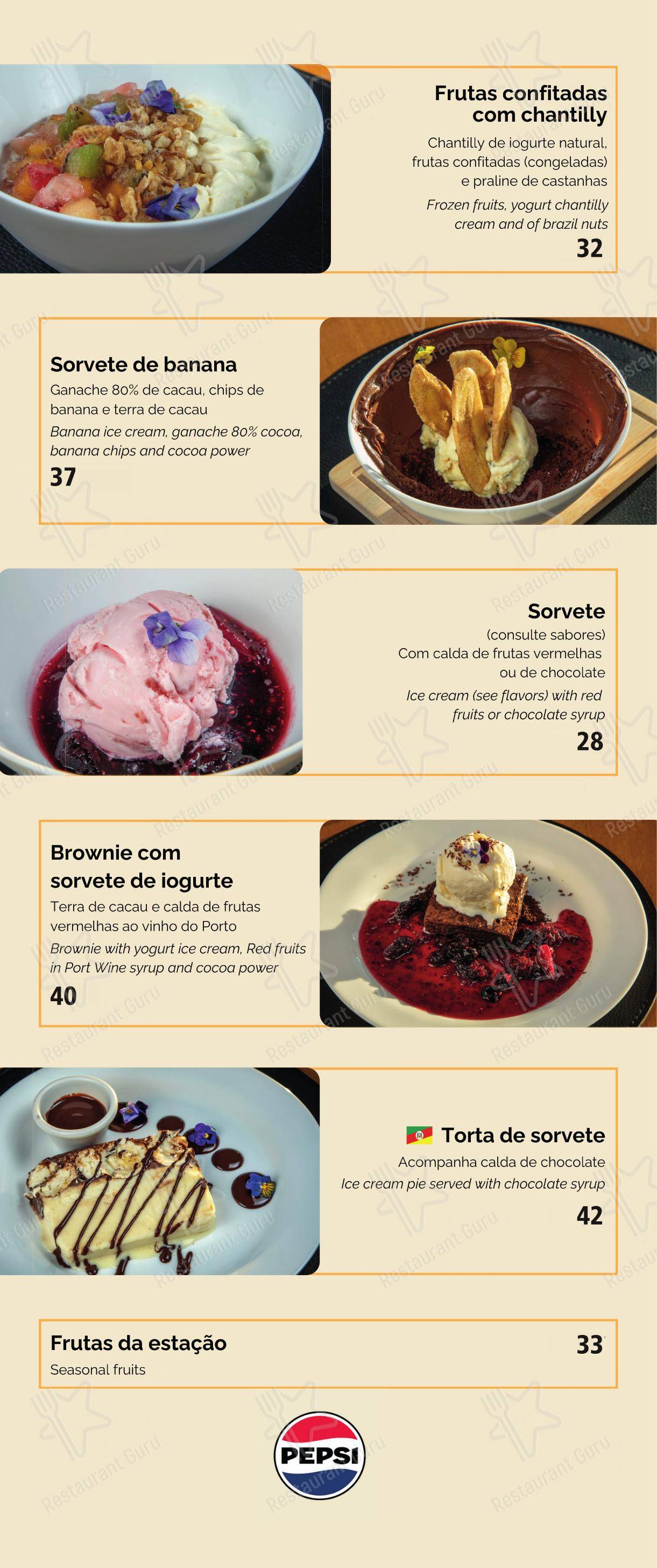 Menu para 360 POA Gastrobar em Porto Alegre