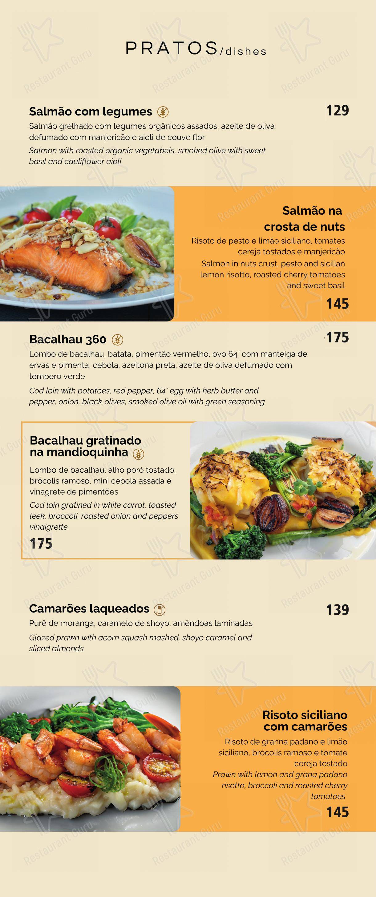 360 POA Gastrobar em Porto Alegre - Menu