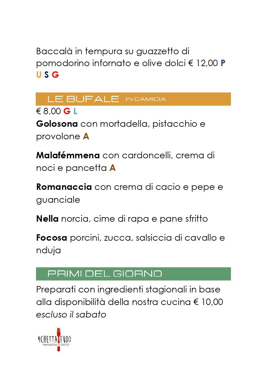 Menu di 4chetta Fudd 
