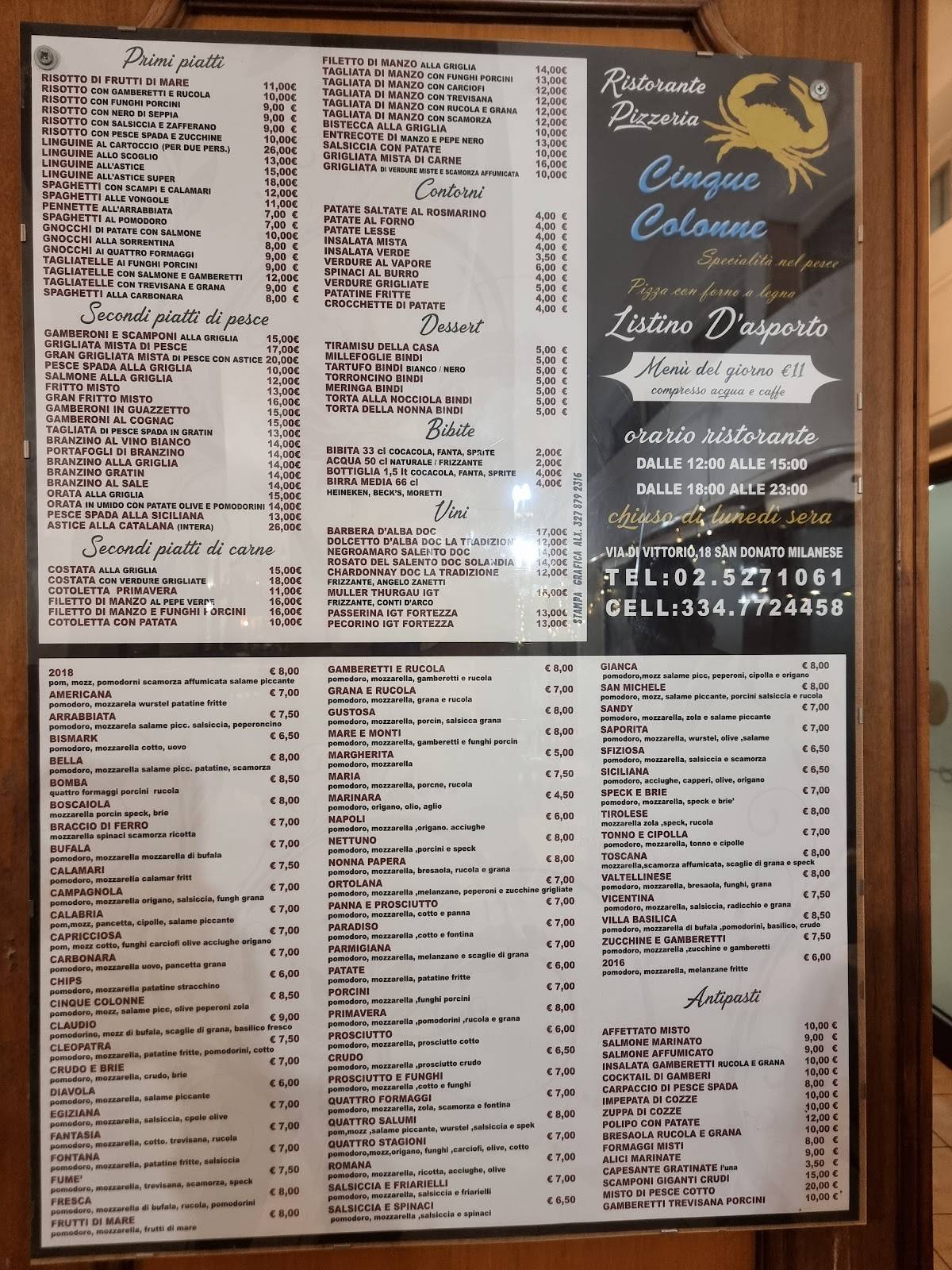 Menu di 5 Colonne 
