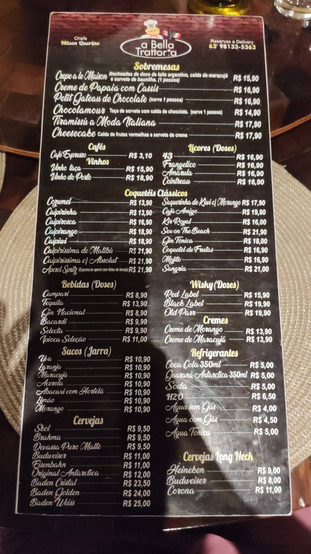 A Bella Trattoria cardápio