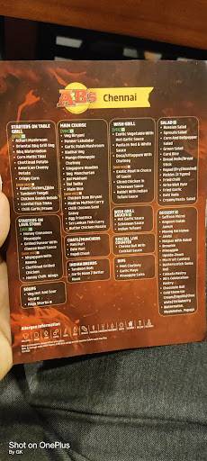 AB's - Absolute Barbecues T. Nagar, Chennai menu