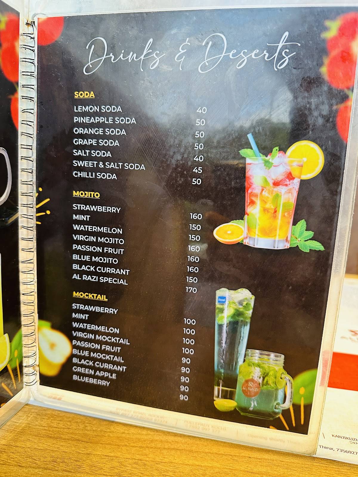 AL RAZI Restaurant menu