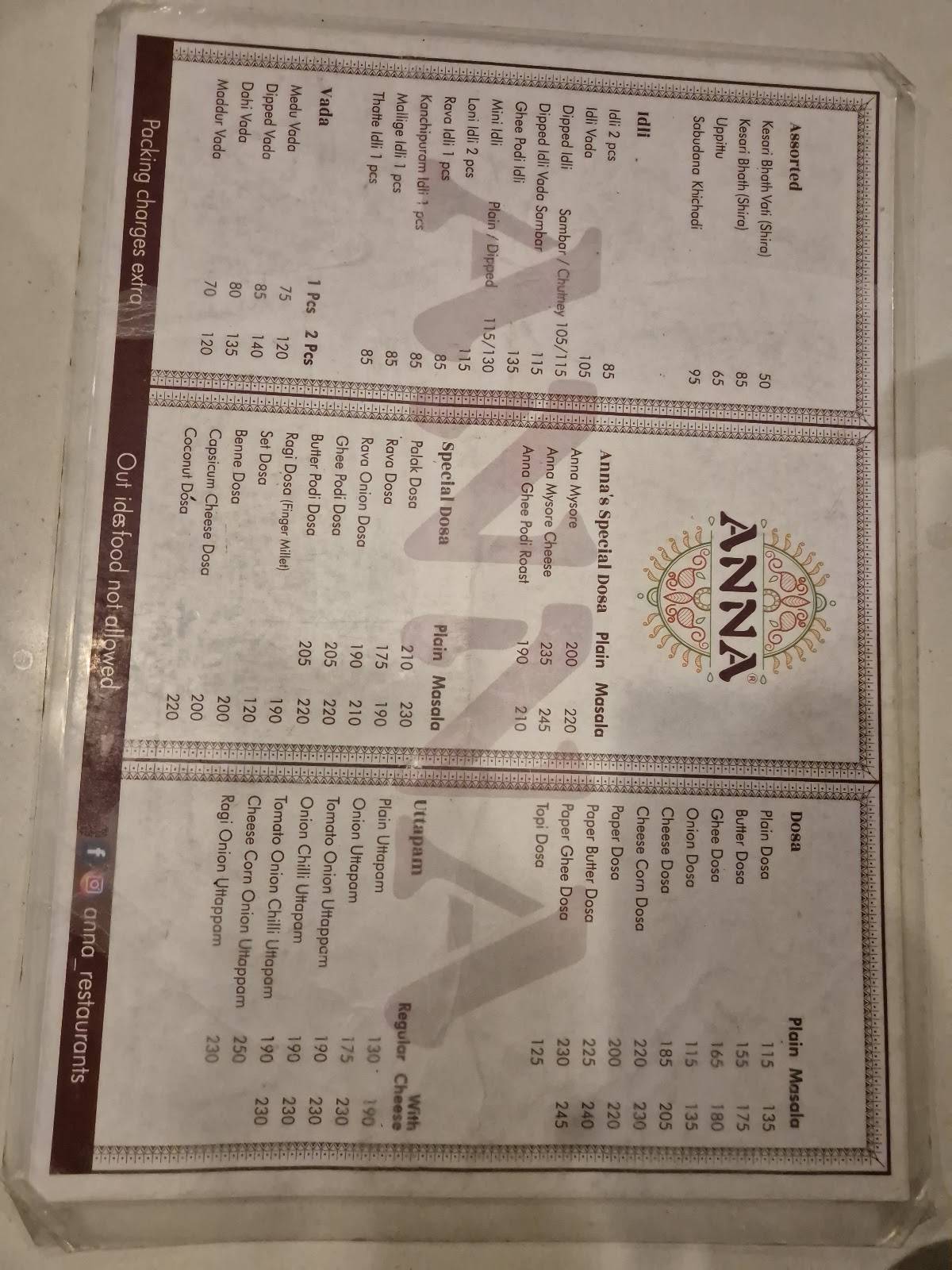 ANNA menu