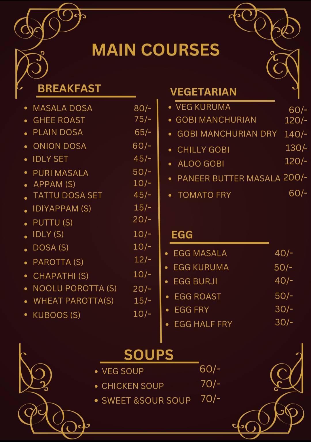 ANNAM RESTAURANT menu