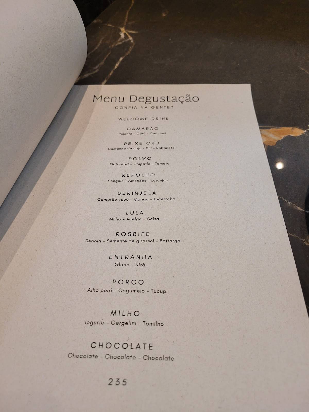 ASU Restaurante cardápio