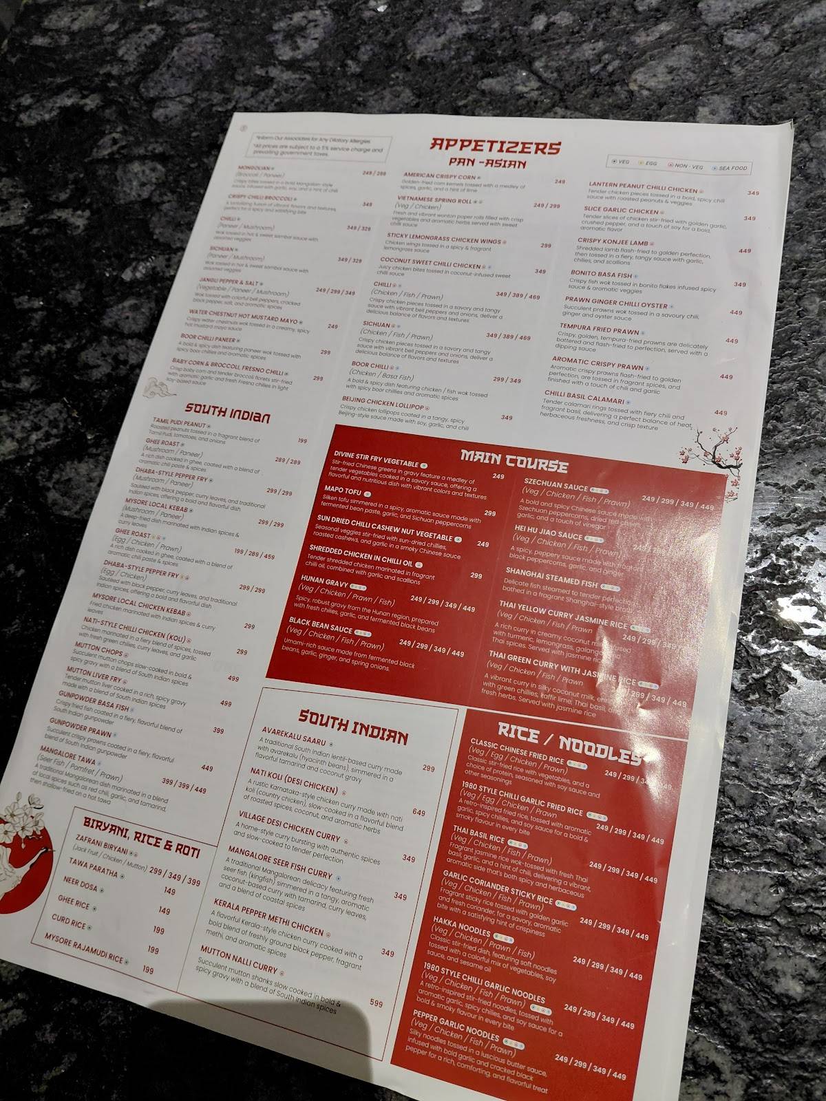 Aaina menu
