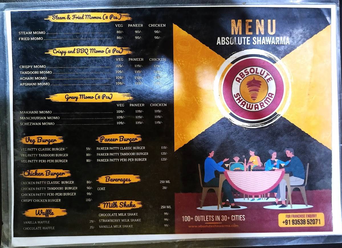 Absolute Shawarma @ Patna menu
