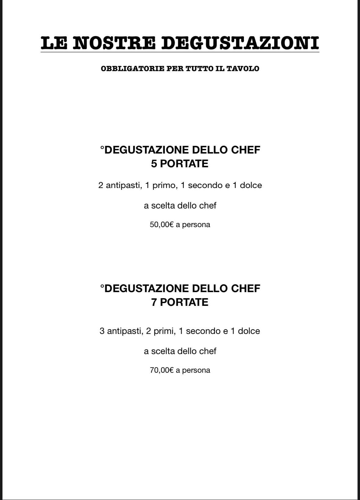 Menu di Accademia del Gusto 1990 