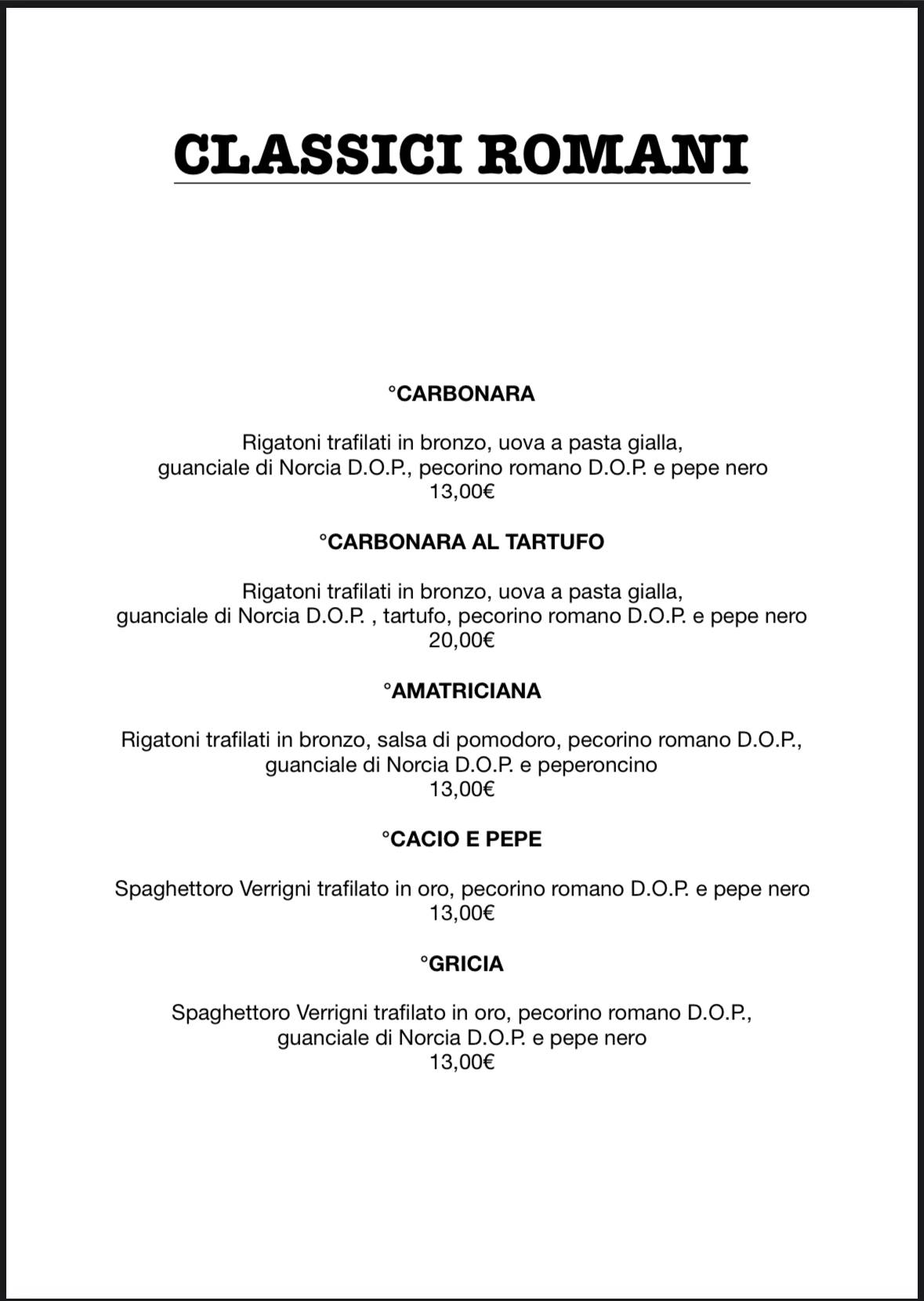 Menu di Accademia del Gusto 1990 