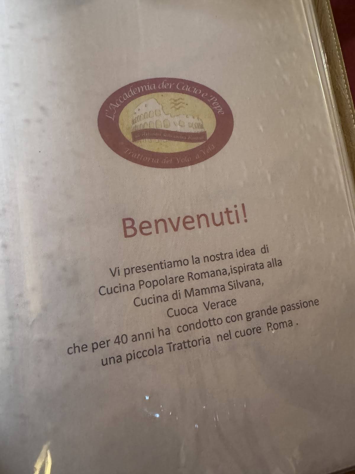 Menu di Accademia der Cacio e Pepe 