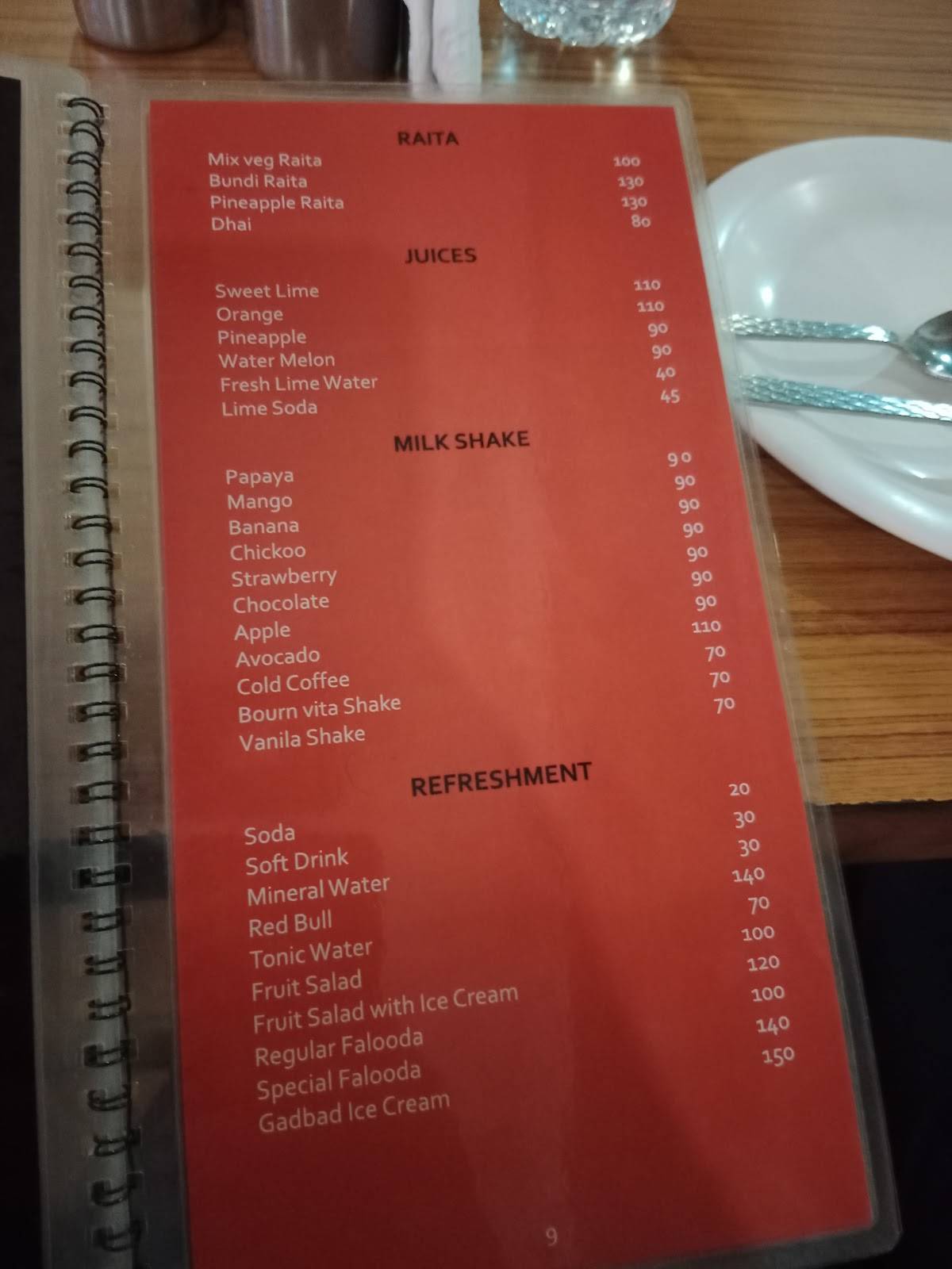Kamlabai Sea Food Restaurant menu