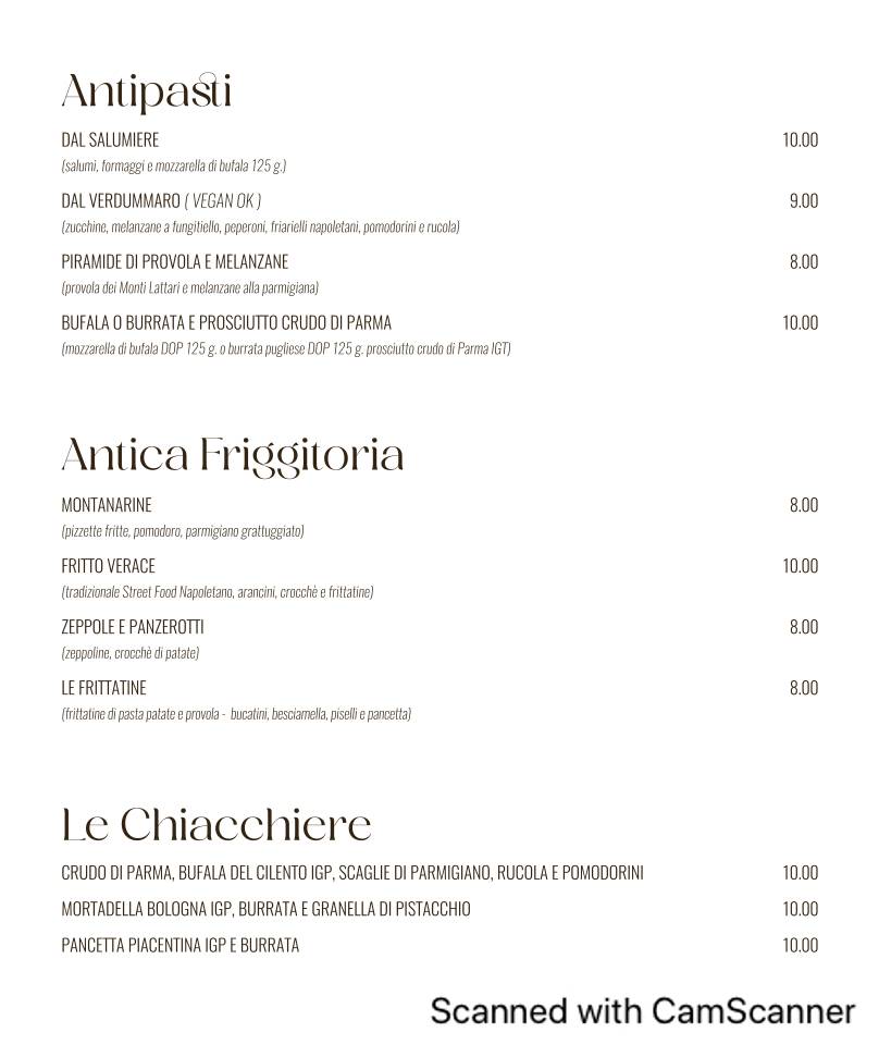 Menu di Acqua e Farina 