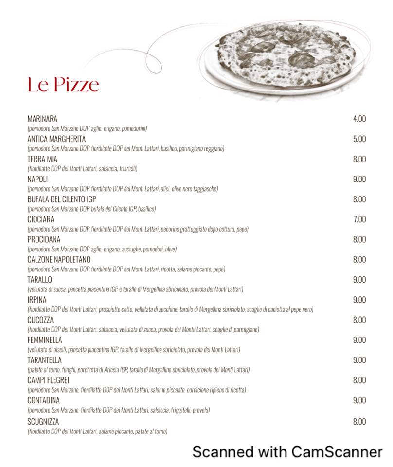 Menu di Acqua e Farina 