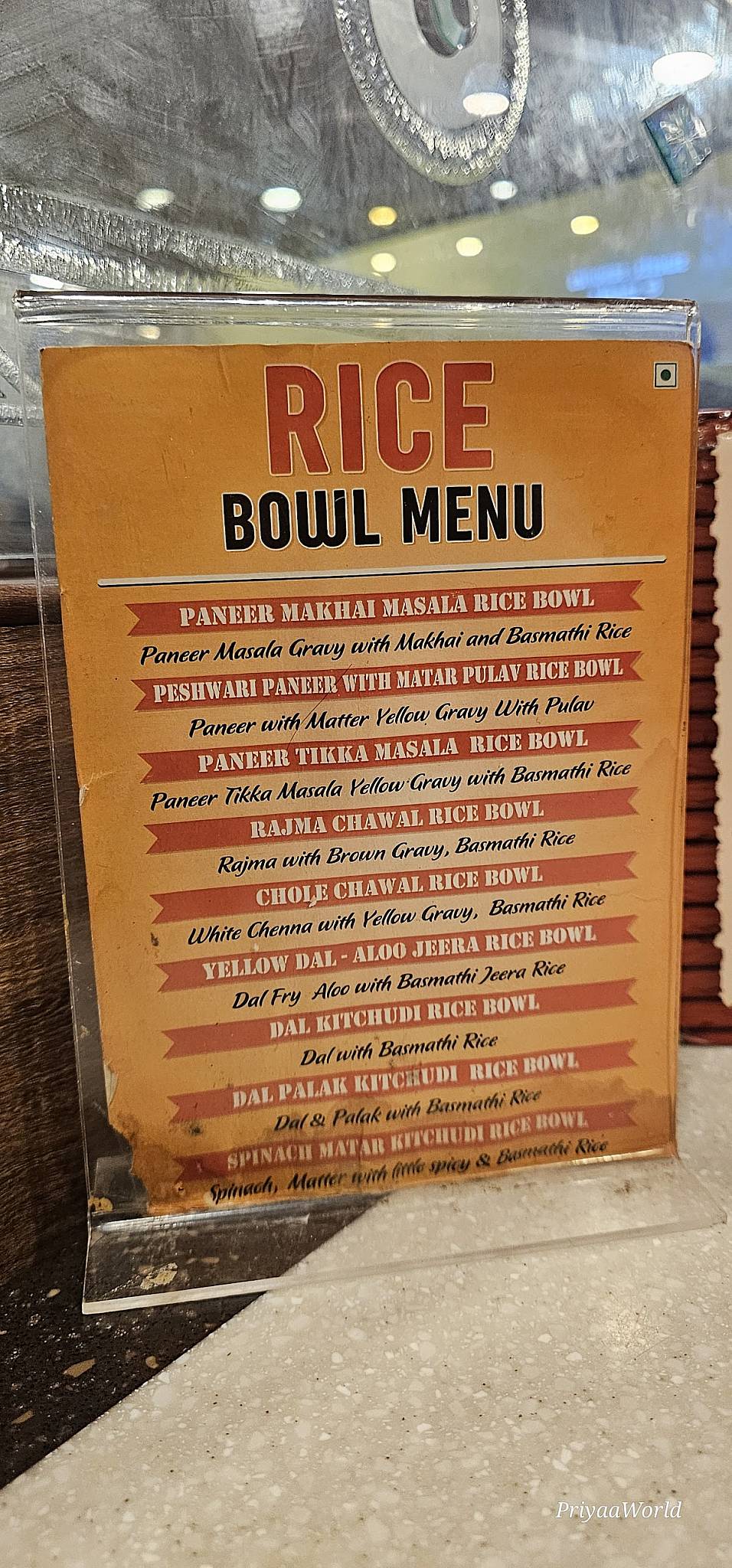 Adyar Ananda Bhavan - A2B menu