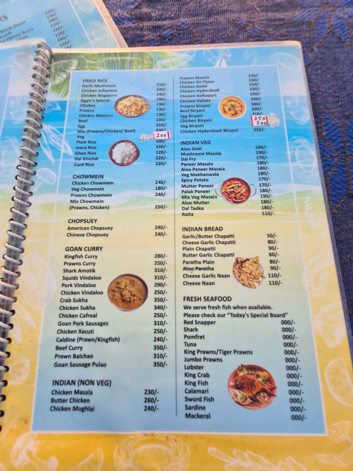 Aggie's Cafe menu