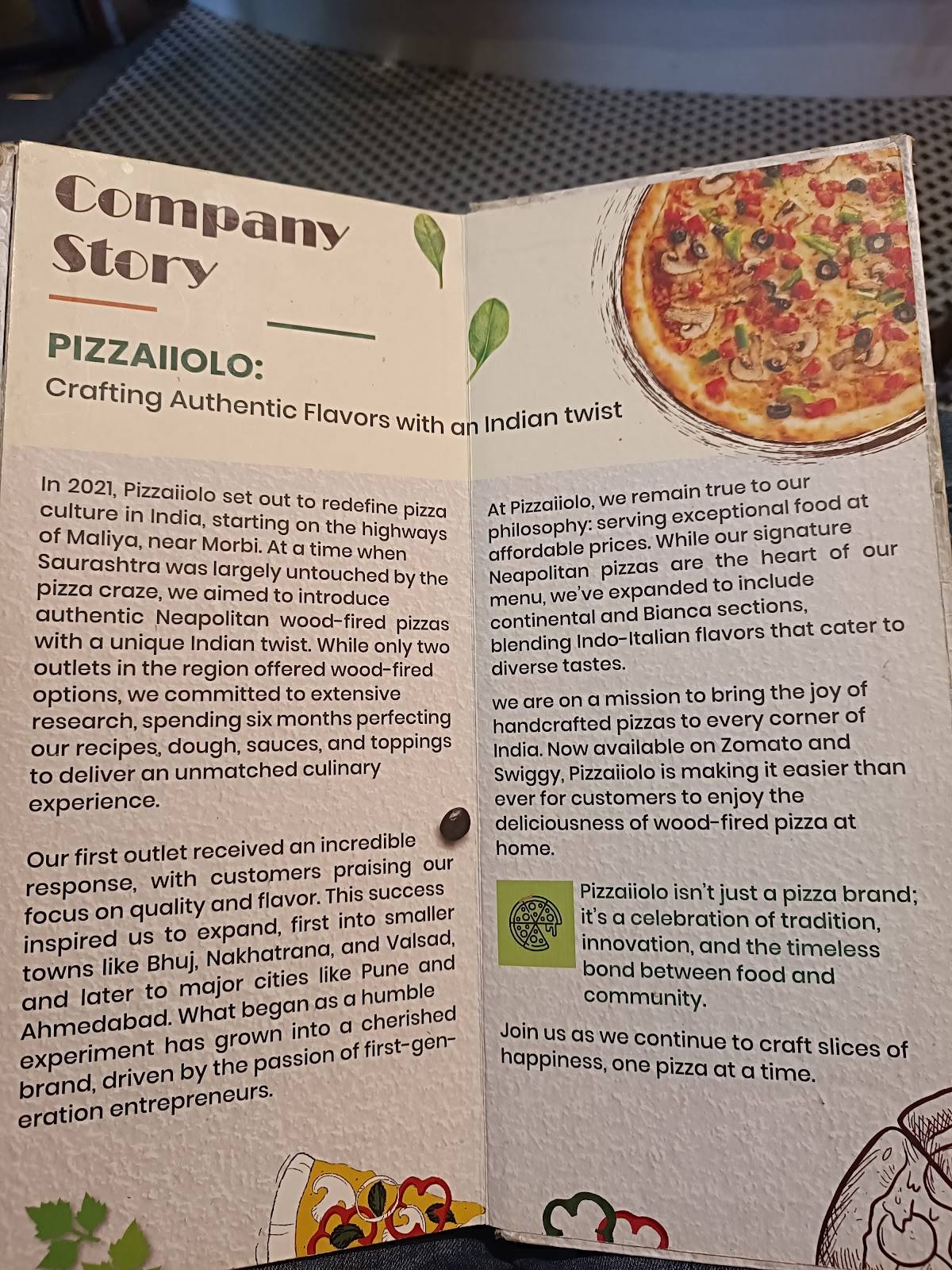 Pizzaiiolo Wood Fired Pizza SBR menu