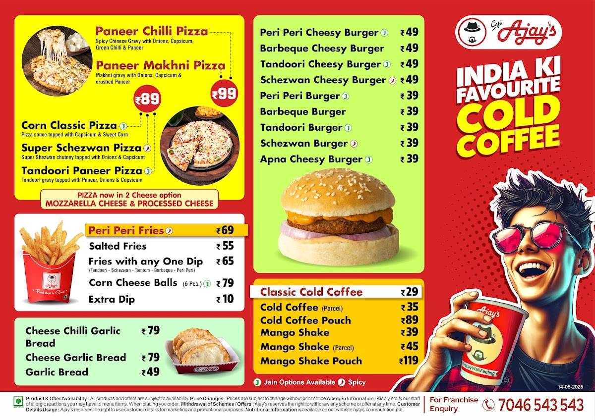 Ajay's Café - Anand Nagar, Ahmedabad menu