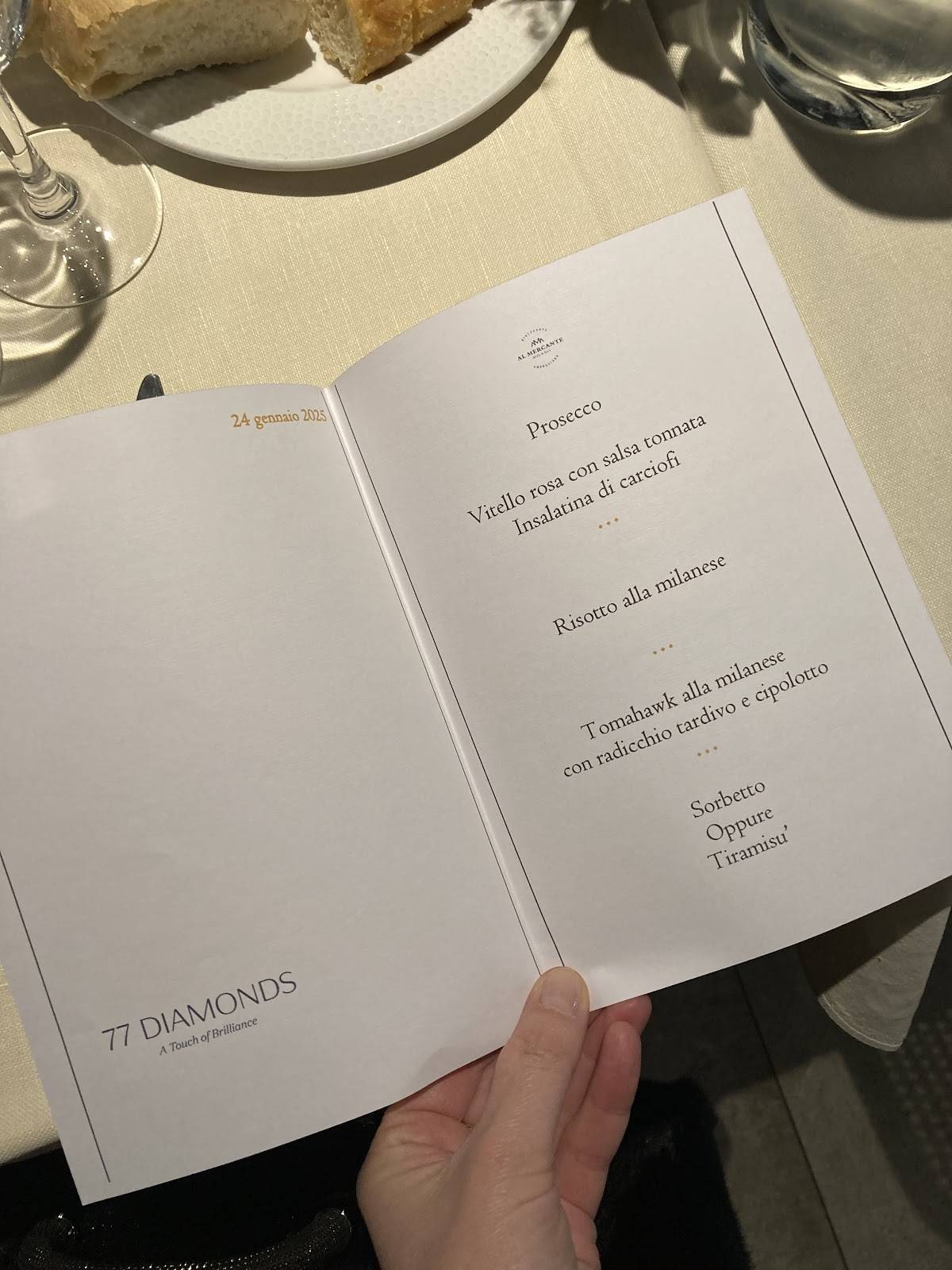 Menu di Ristorante Al Mercante 