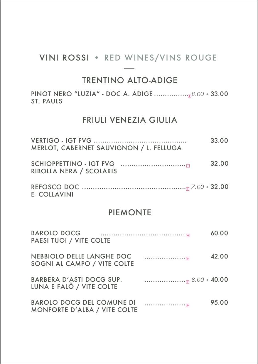 Menu di Al Vecio Marangon 