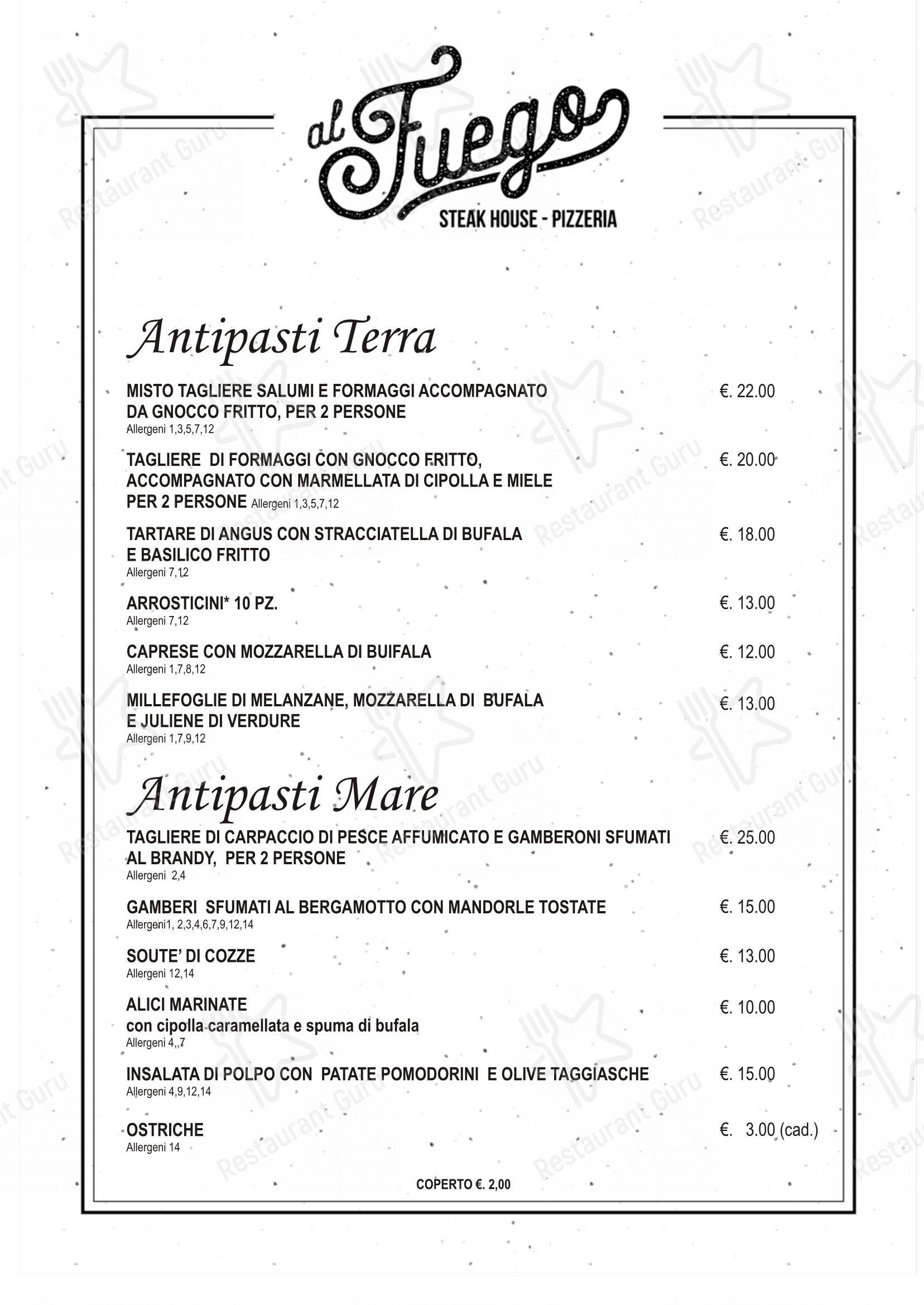 Menu per Al fuego in Albiate