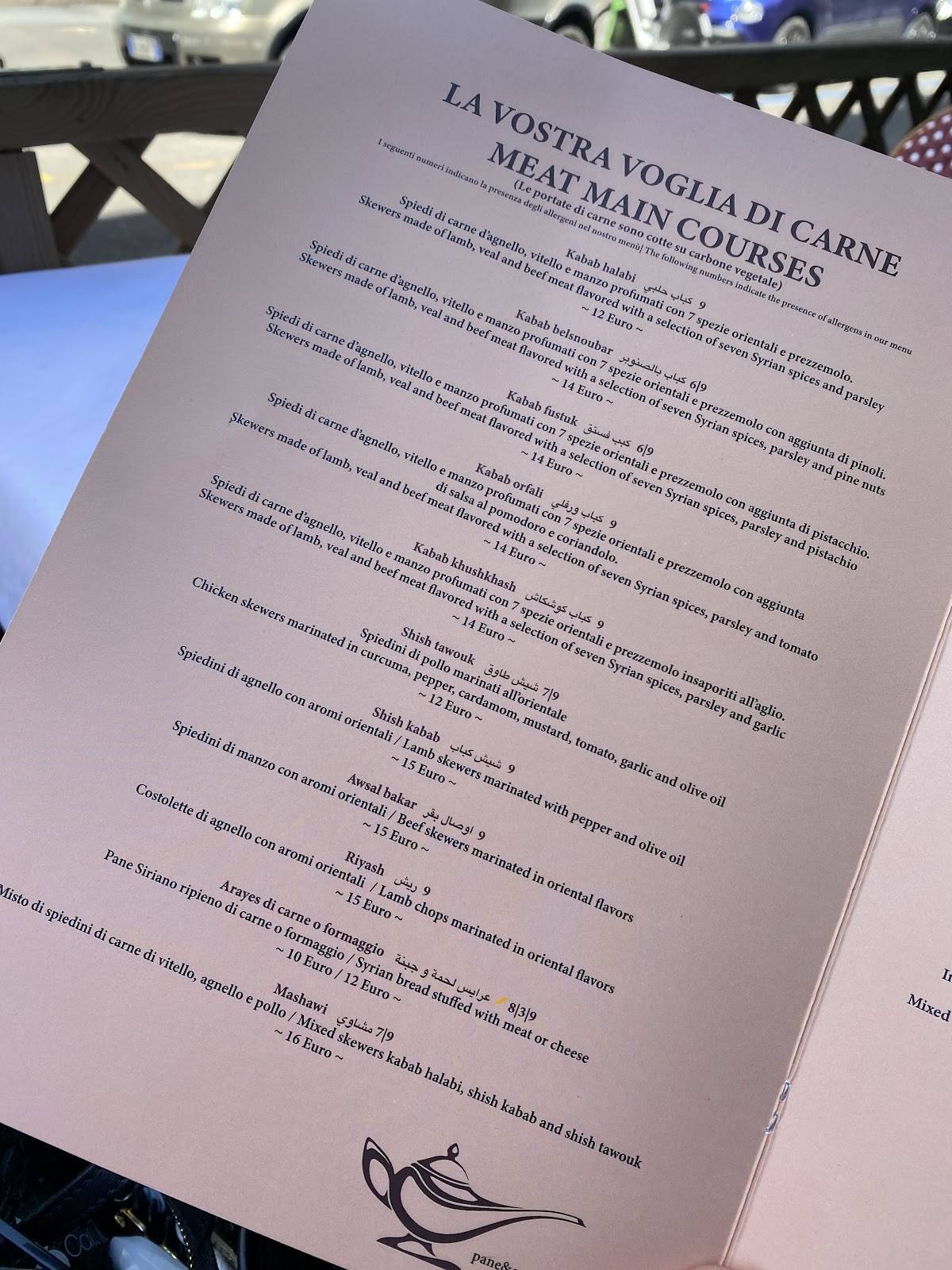 Menu di Aladino 