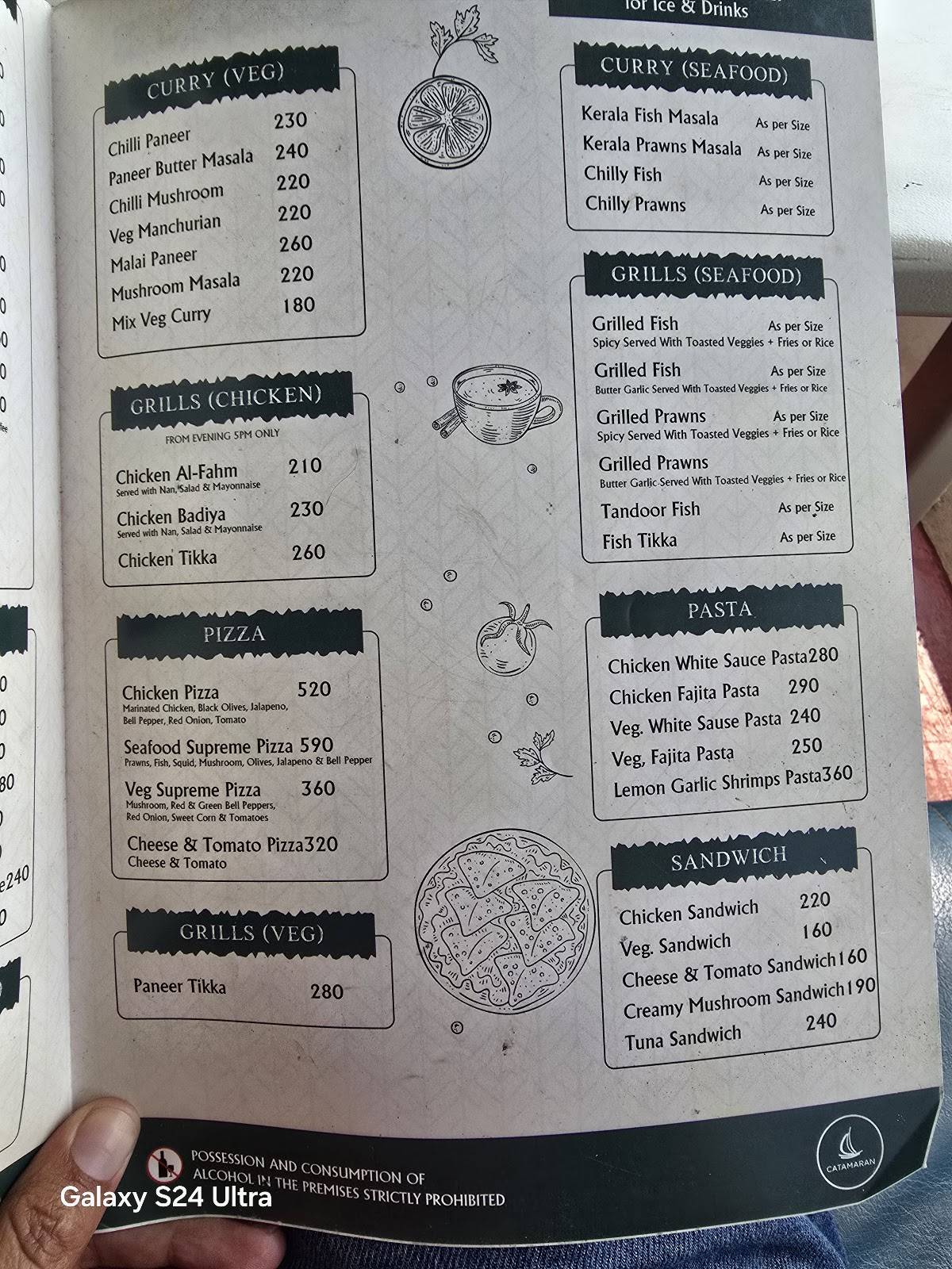 Cafe Catamaran menu