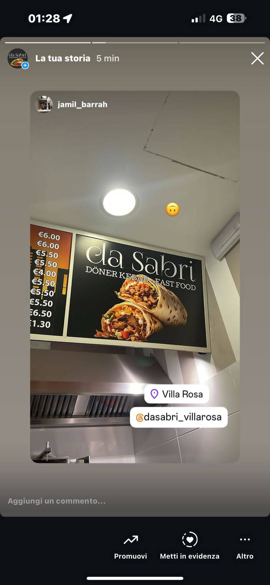 Menu di DA SABRI 