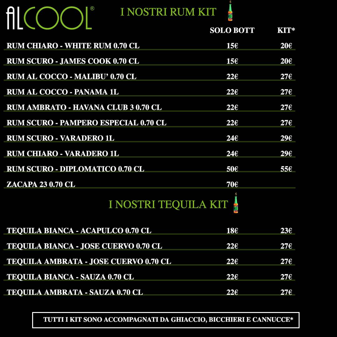 Menu di Alcool Cagliari 