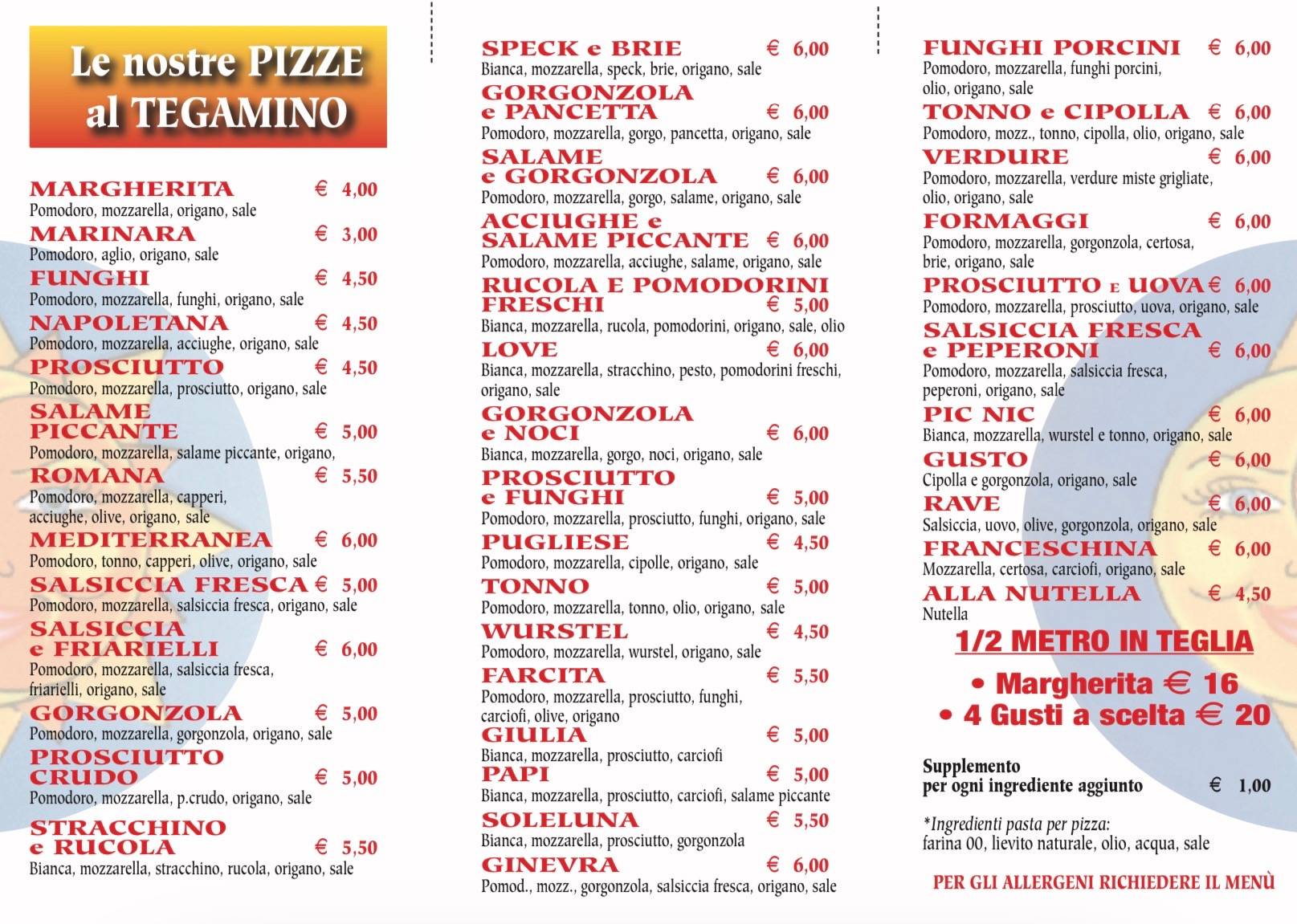 Menu di Pizzeria Soleluna 
