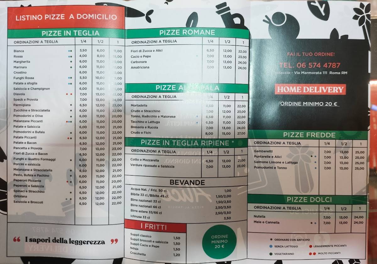 Menu di Alice Pizza Testaccio 