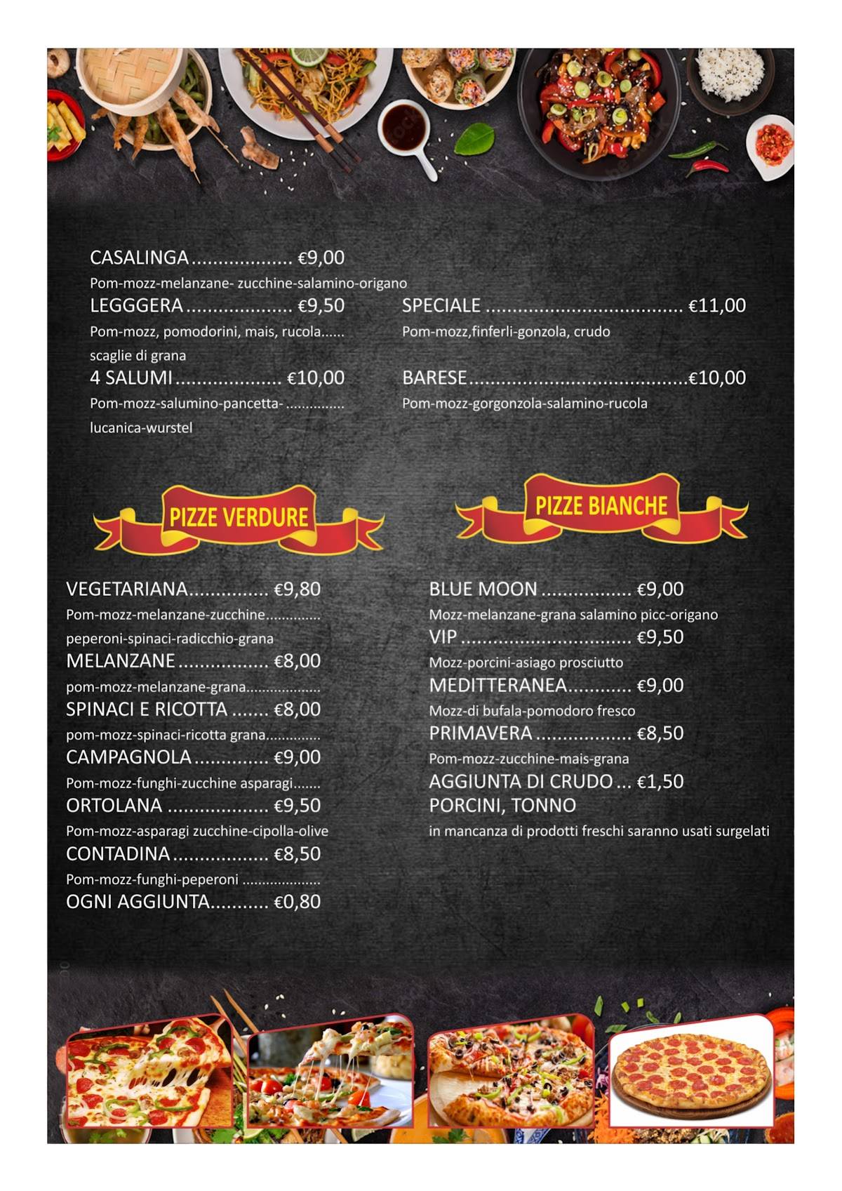 Menu di Pizzeria All'Orsetto 