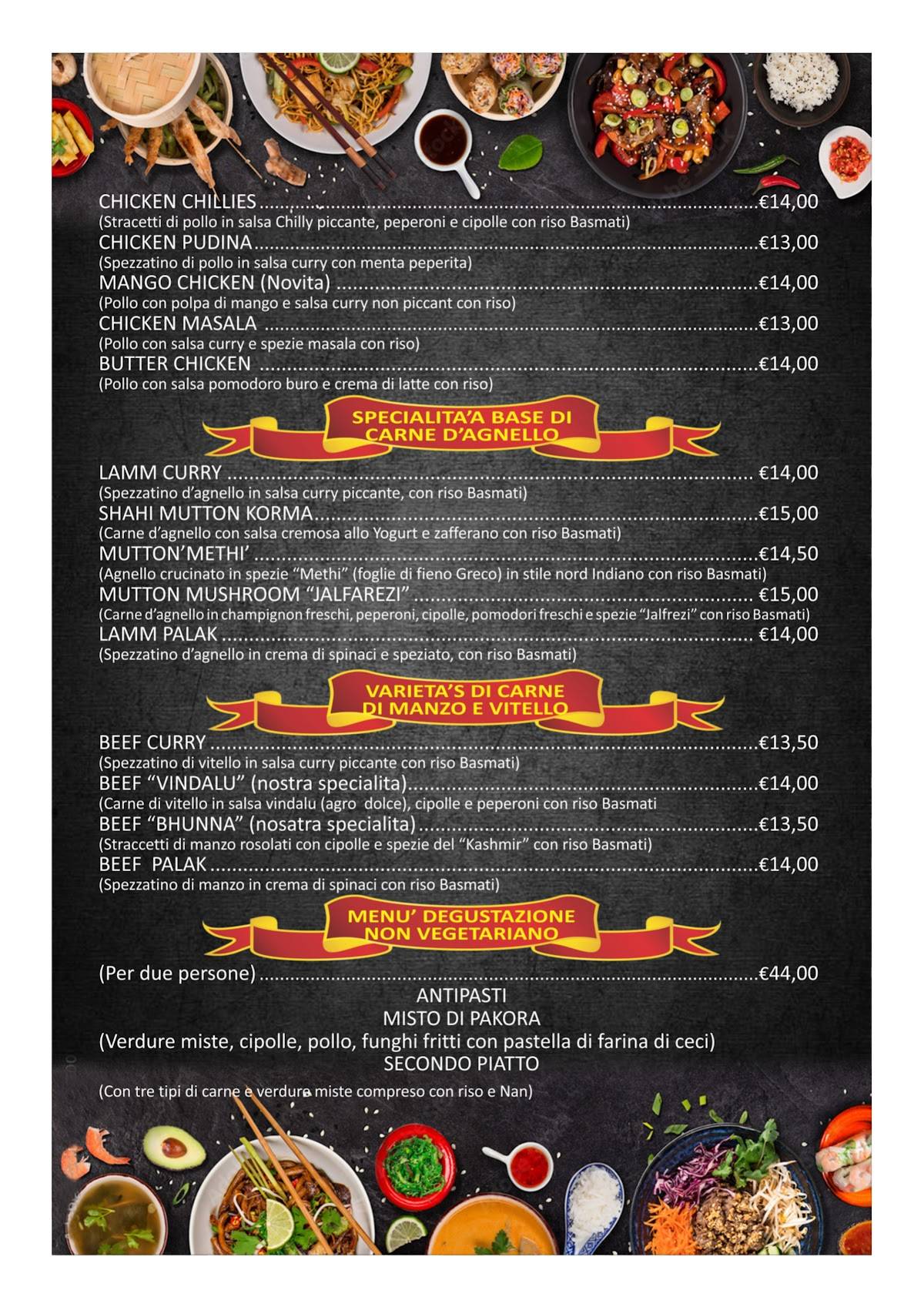 Menu di Pizzeria All'Orsetto 