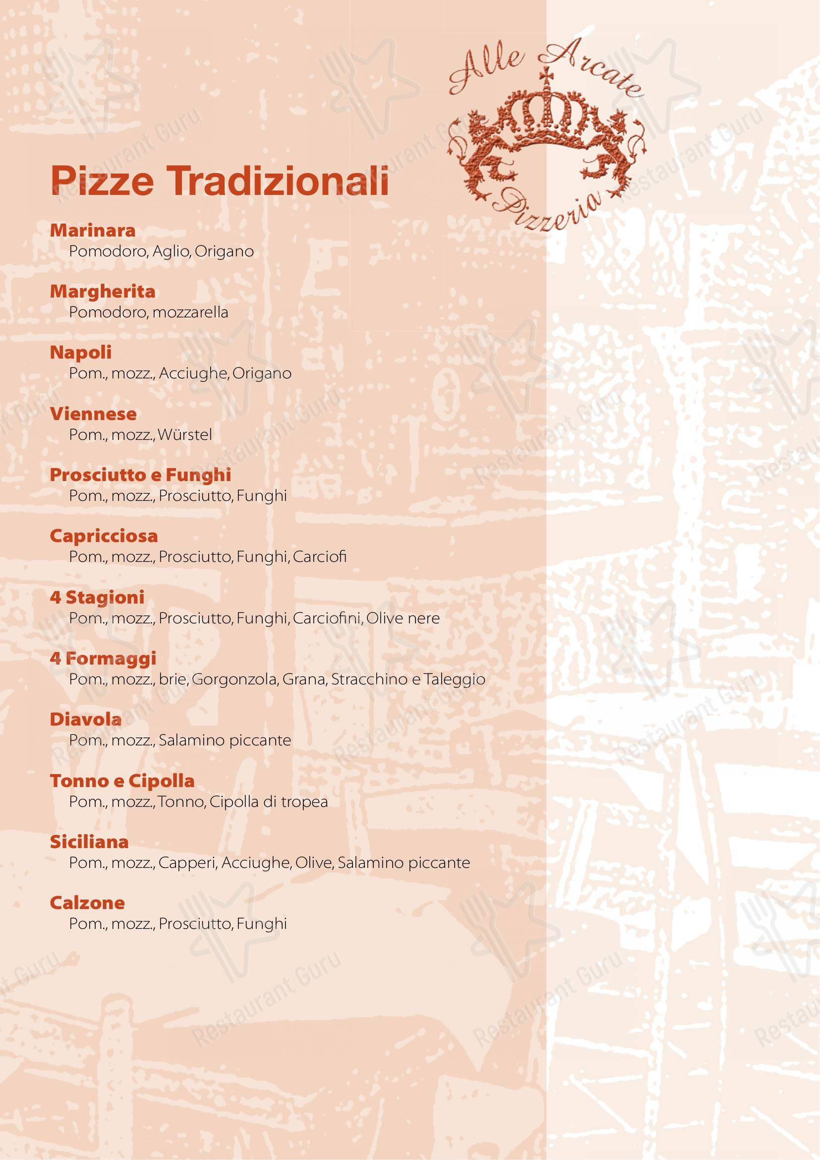 Menu per Alle Arcate in Santa Maria di Sala