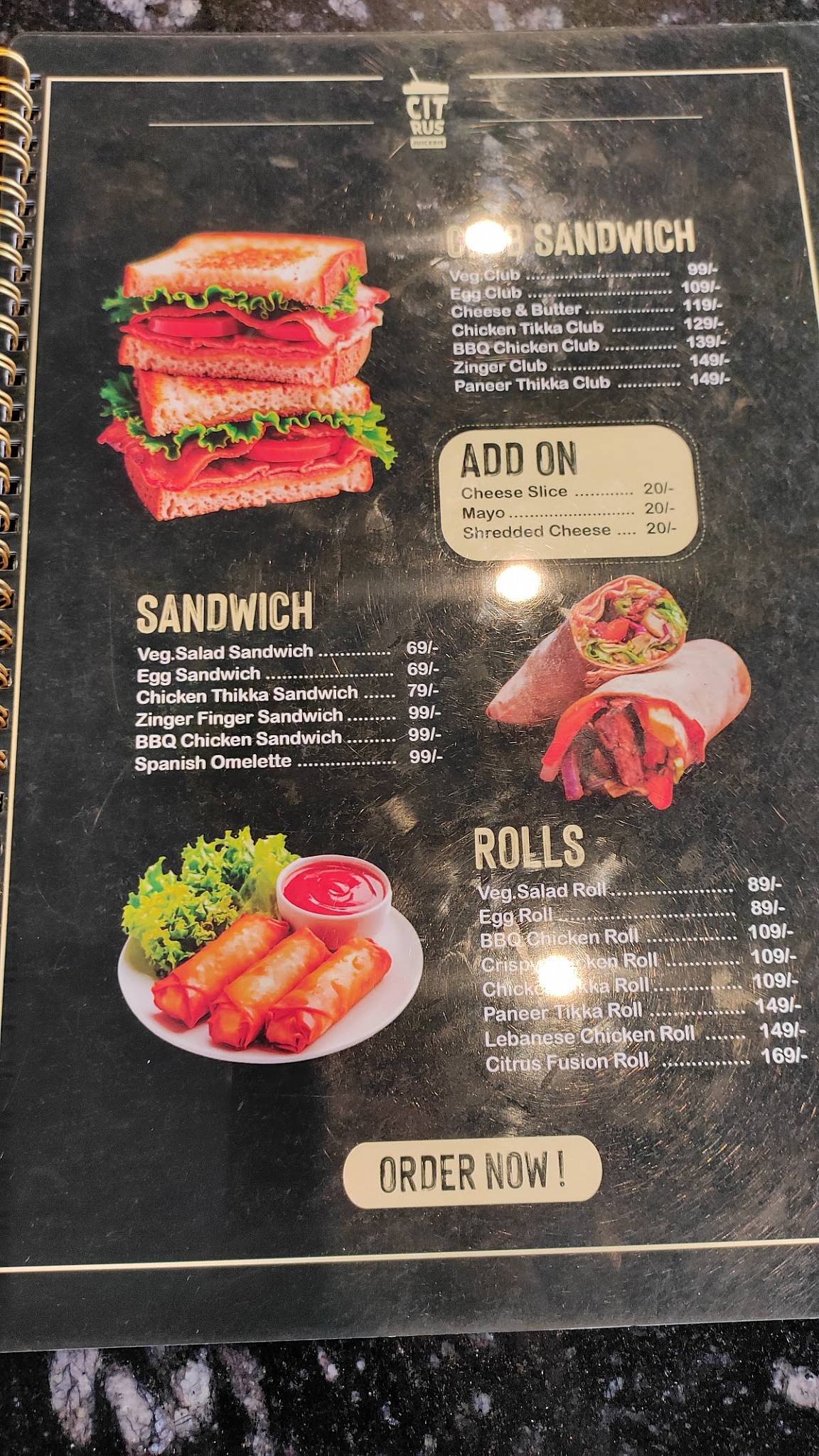 citrus the juicerie menu