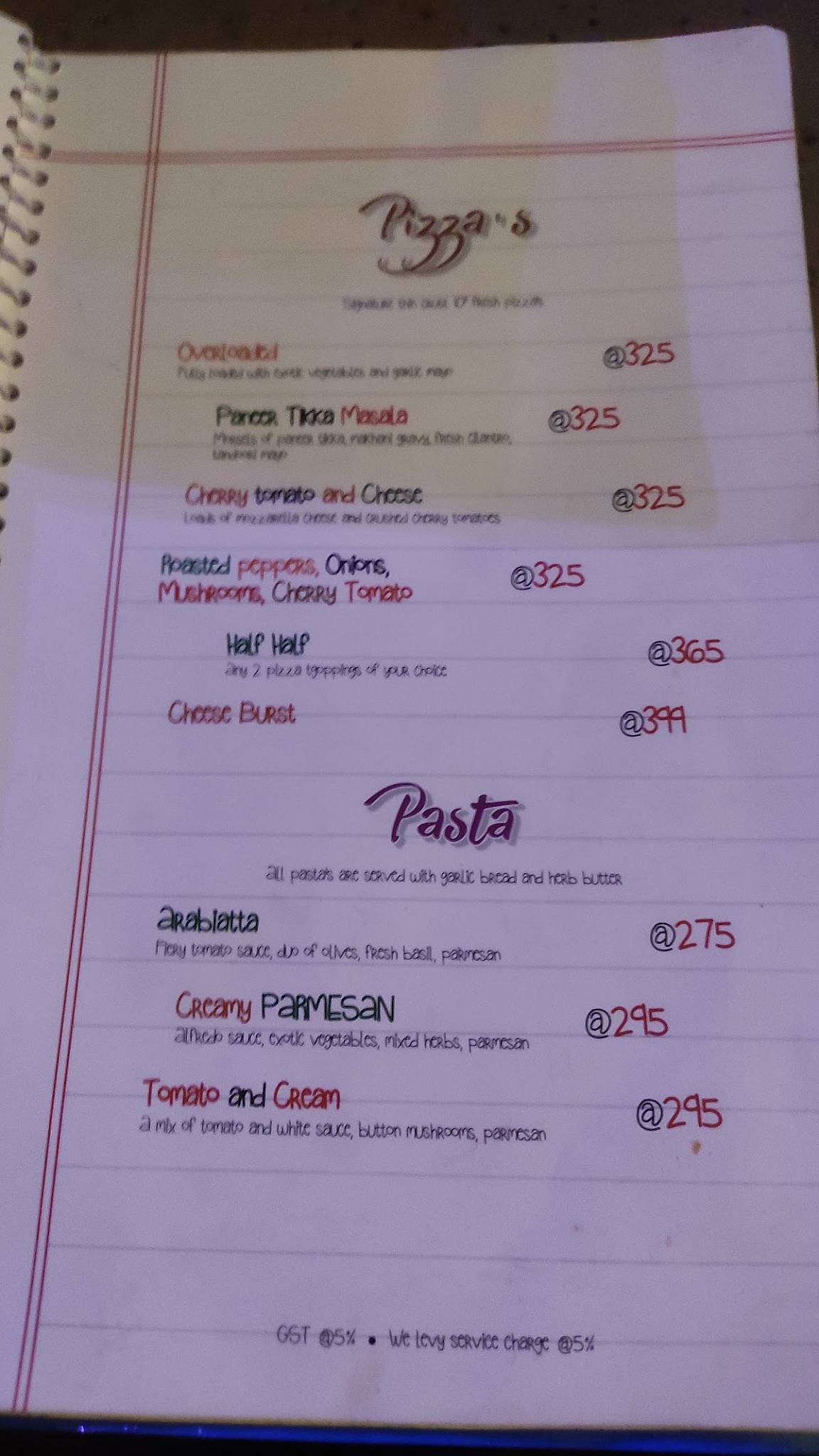 Amigos menu