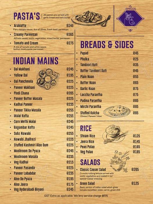 Amigos menu