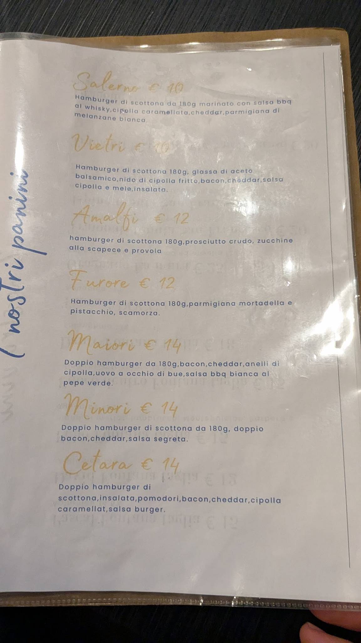 Menu di Ammore e brace 