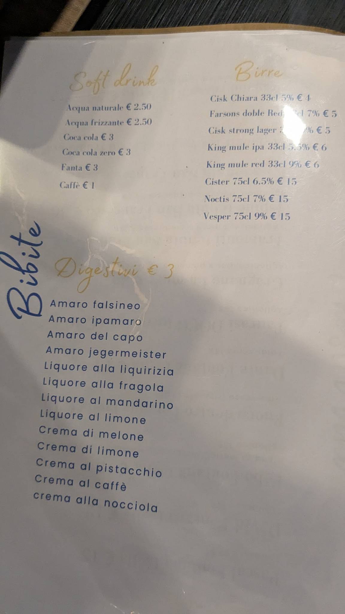 Menu di Ammore e brace 