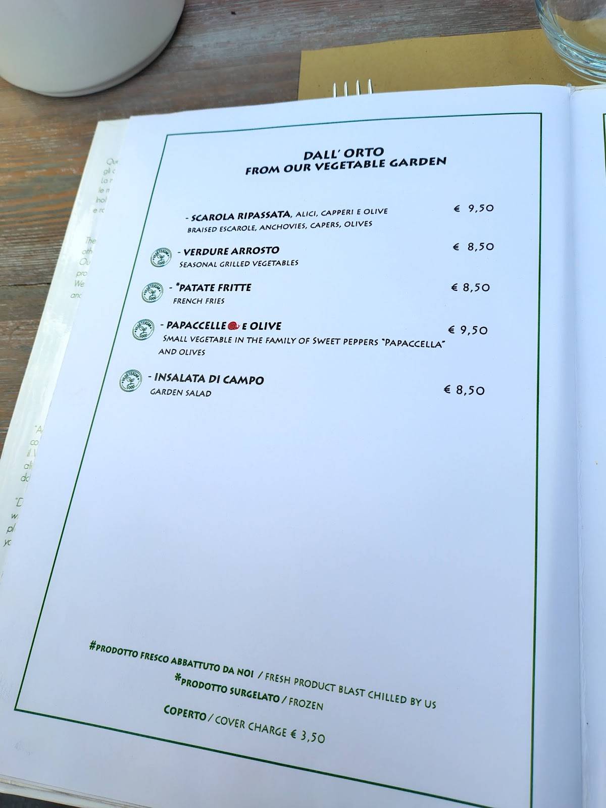 Menu di Columbus Capri Bar Ristorante 