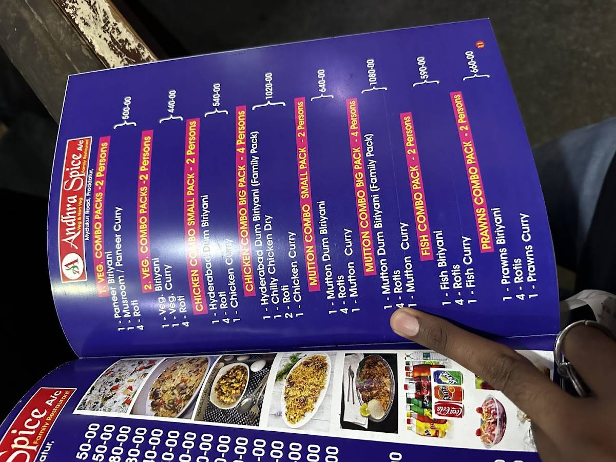 Andhra Spice Restaurant menu