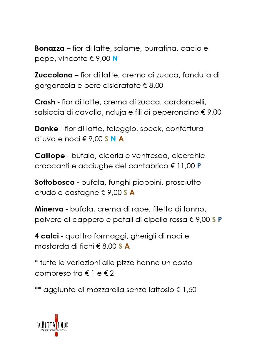 Menu di 4chetta Fudd 