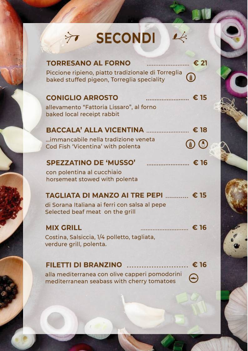 Menu di Antica Trattoria Antenore 
