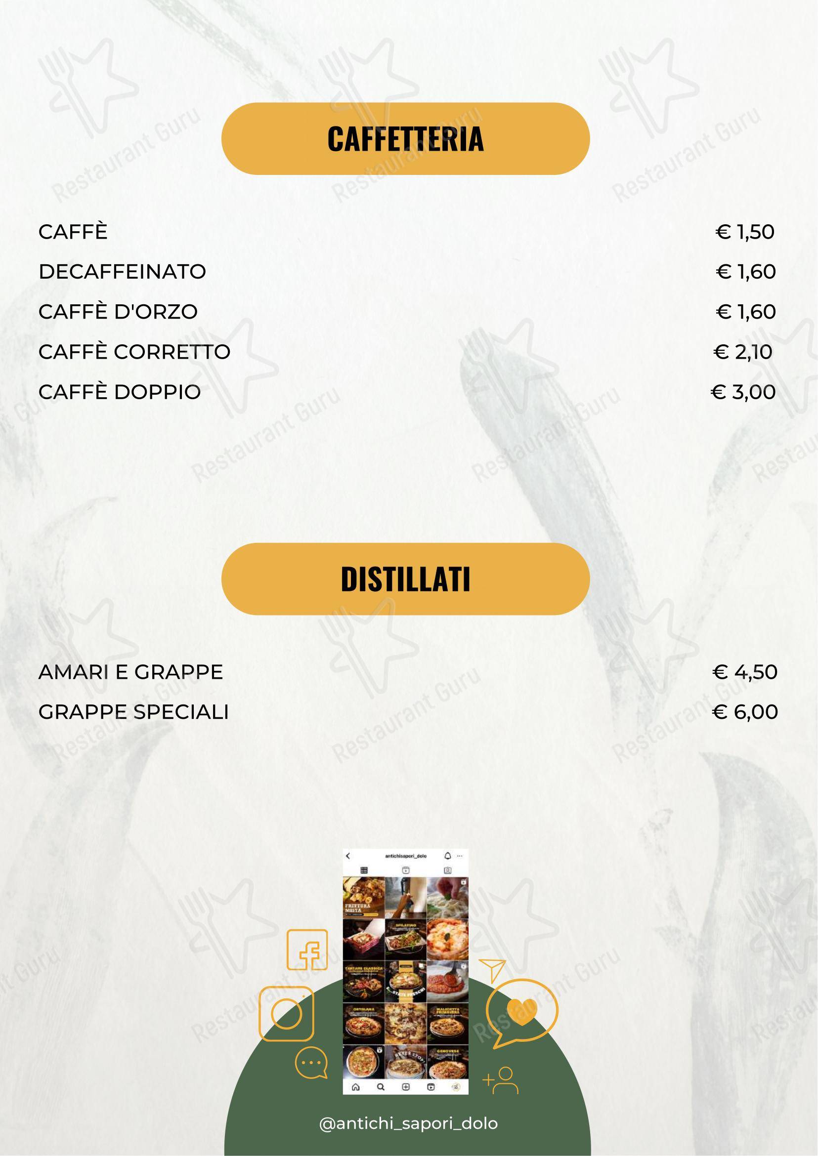 Menu per Antichi Sapori Dolo ristorante