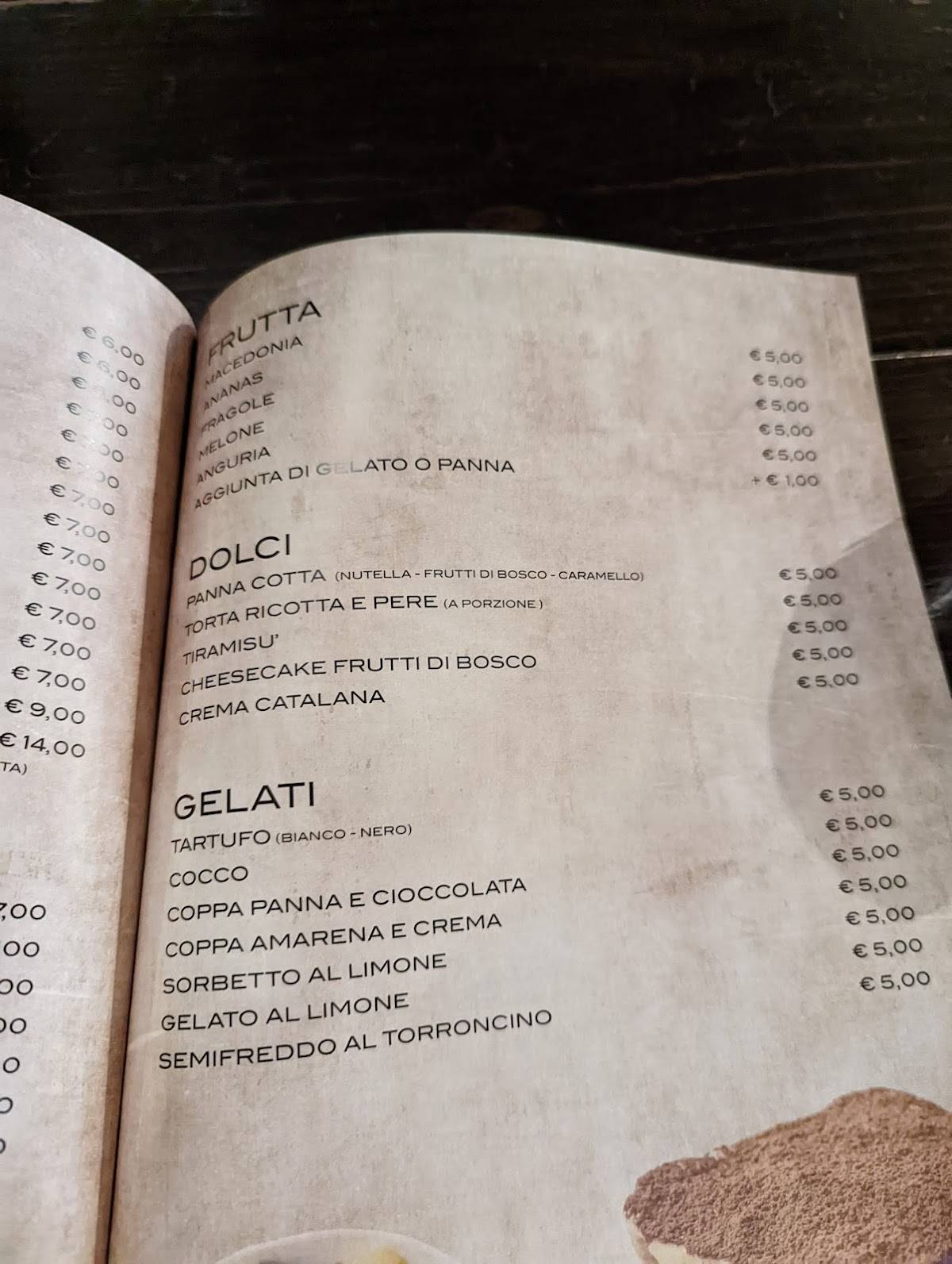 Menu de Reggae Night Pub